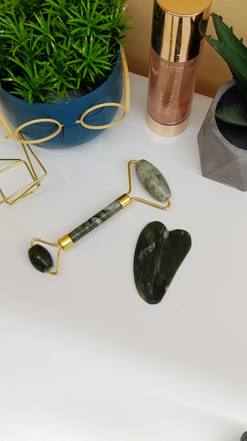 Jade roler i gua sha SET (self-care)